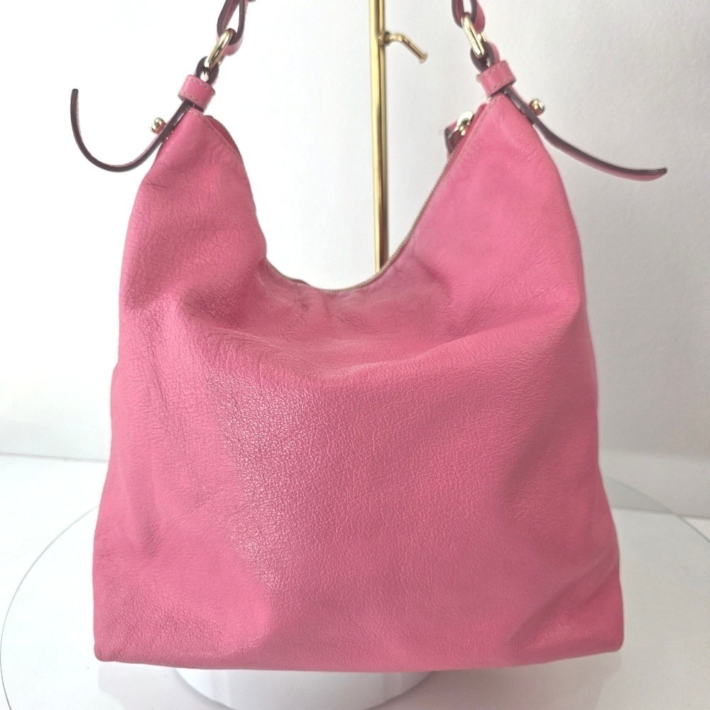Dooney Bourke Pink Dillen Hobo Bag Pebble Leather Large - Picture 2 of 16